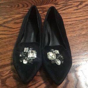 Embellished Velvet Loafers / Flats
